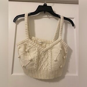 For Love & Lemons Crop Knit Sleeveless Top